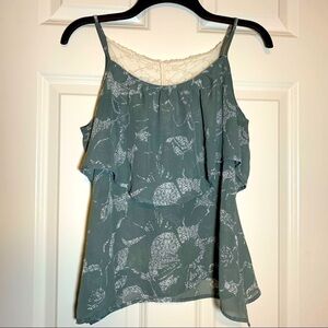 KIRRA ruffle, lace, and floral boho style tank top